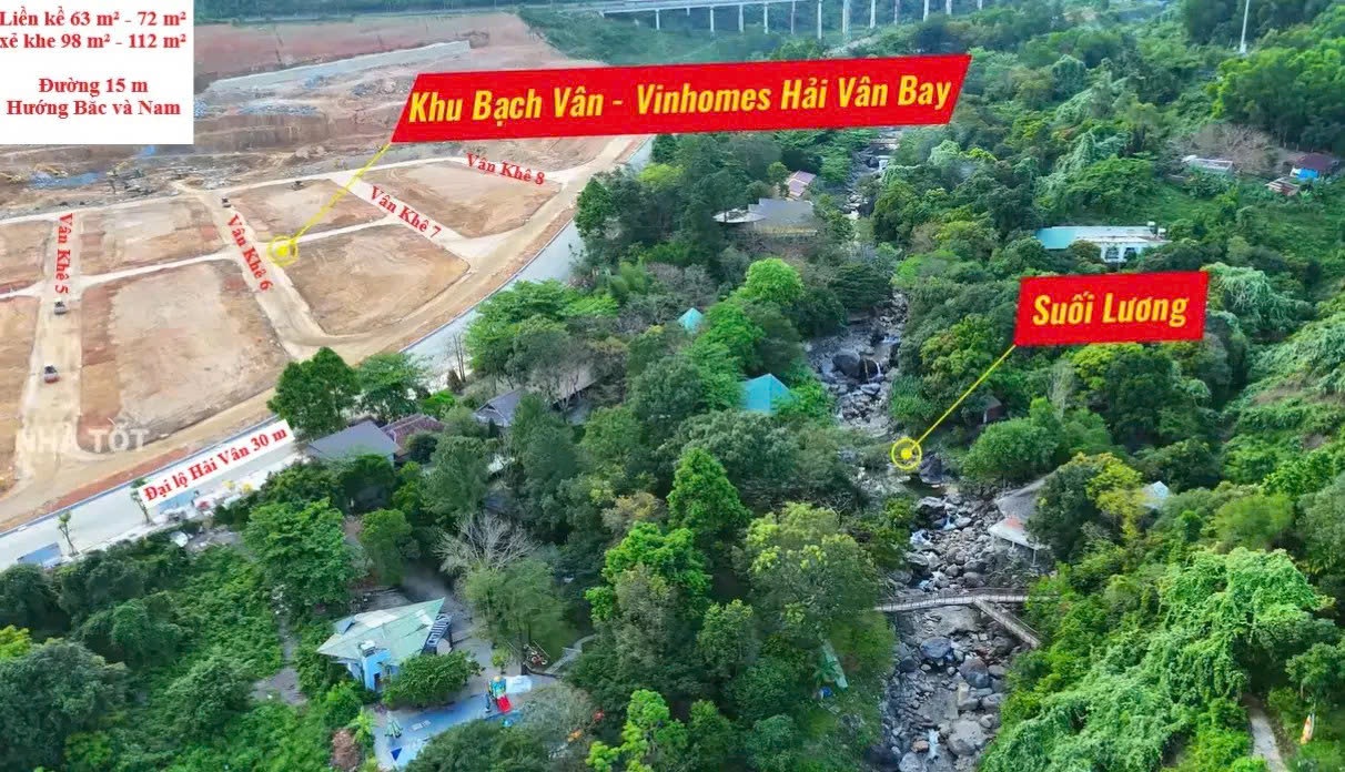 Cảnh quan suối tự nhiên tại phân khu Bạch Vân Vinhomes Hải Vân Bay