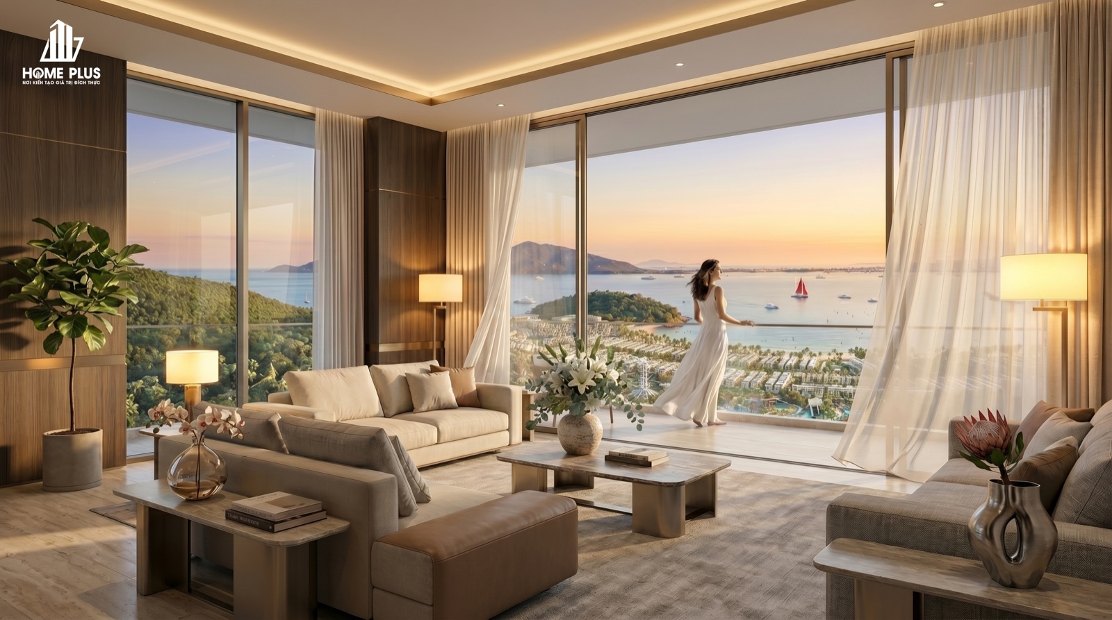 Không gian nội thất căn hộ view biển Vinhomes Hải Vân Bay