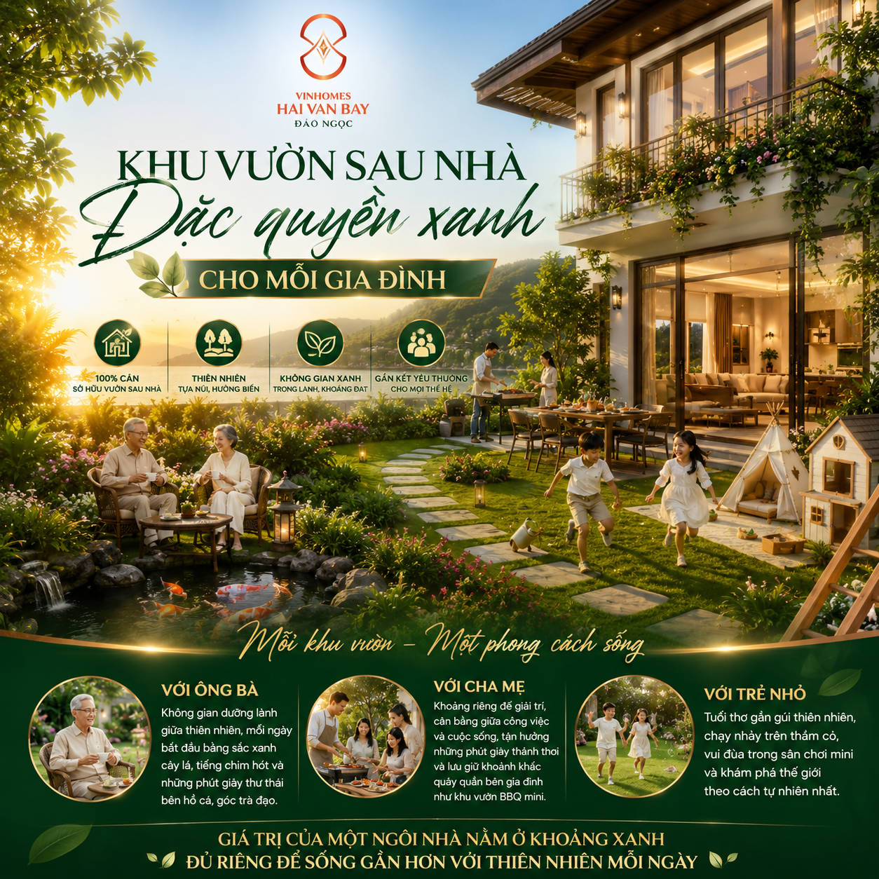 Khu Vườn Sau Nhà Đảo Ngọc Vinhomes Hải Vân Bay – Đặc Quyền Xanh Cho Mỗi Gia Đình