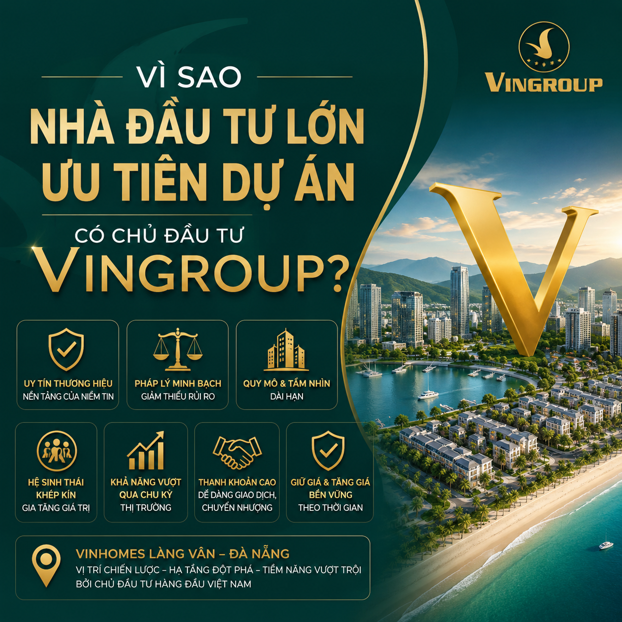 Vì sao nhà đầu tư lớn ưu tiên dự án có chủ đầu tư Vingroup?